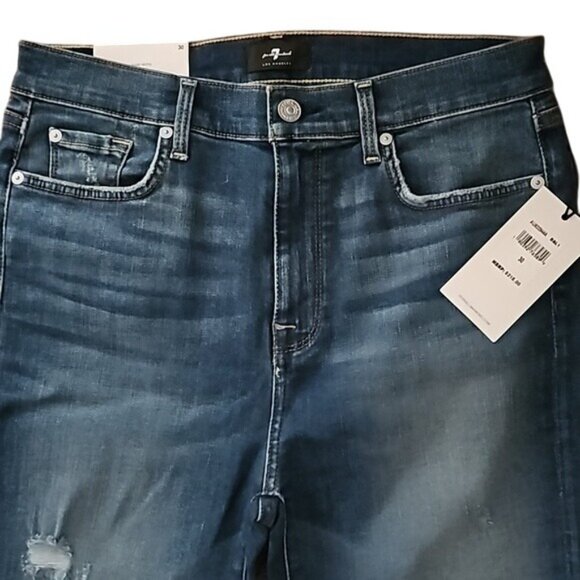 7 for all Mankind High Waist Ankle Skinny Denim Jeans Size 30 Women's New - Picture 2 of 8